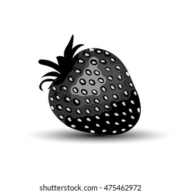 Vector illustrations of beautiful Strawberry style silhouette icon