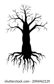 Vector illustrations of big tree without leaves