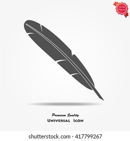 Vector illustrations of bird feathers in flat style.