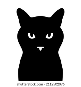 Vector illustrations of black cat portrait