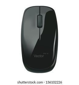 Vector illustrations black computer mouse on a white background