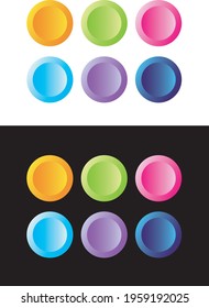 Vector Illustrations Blanc Buttons for your Project or Website, Colorful