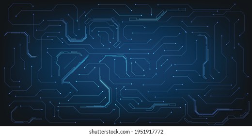 Vector illustrations of Blue print digital circuit grid line architect abstract blue technology background banner and wallpaper.