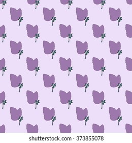 Vector illustrations of branch of lilac flowers with leaves pattern seamless. Hand made illustration.