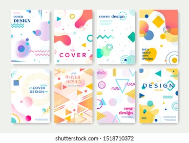Vector illustrations for brochure, flyer, annual report, design templates. Set of business presentation, corporate document,  business paper,cover and layout template designs in A4 size. 