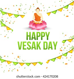 Vector illustrations of Buddha Purnima or happy Vesak day.