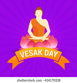 Vector illustrations of Buddha Purnima or happy Vesak day.