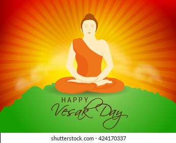 Vector illustrations of Buddha Purnima or happy Vesak day.