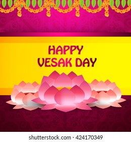 Vector illustrations of Buddha Purnima or happy Vesak day.