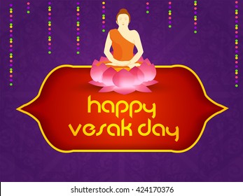 Vector illustrations of Buddha Purnima or happy Vesak day.