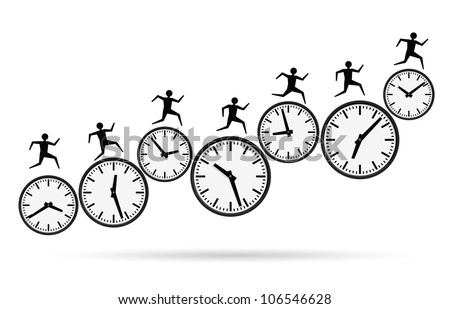vector illustrations of busy concepts, running out of time.