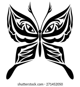 Vector illustrations of butterfly with eyes on wings