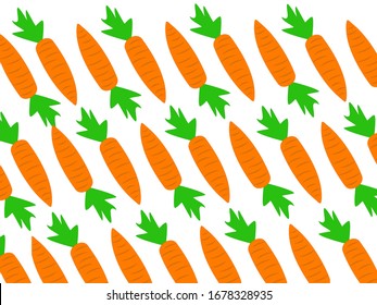 Vector. Illustrations. Carrots line. Healthy fresh vegetables.