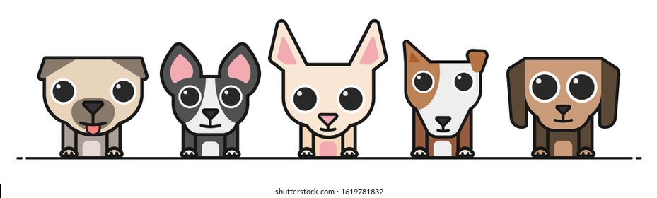 vector illustrations of cartoon dog collection 3