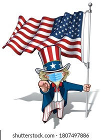 Vector Illustrations Cartoon Uncle Sam Pointing Stock Vector (Royalty ...