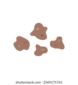 Vector illustrations of cat, dog, and human feces in various shapes and consistencies.