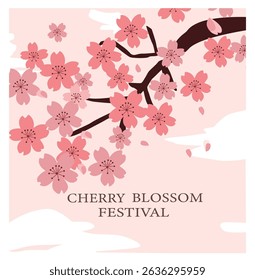 vector illustrations celebrating the Cherry Blossom Ideal for creating spring festival posters, greeting cards, event invitations, and Japanese-themed designs. Easily editable vector graphics provided