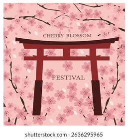 vector illustrations celebrating the Cherry Blossom Ideal for creating spring festival posters, greeting cards, event invitations, and Japanese-themed designs. Easily editable vector graphics provided