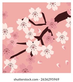 vector illustrations celebrating the Cherry Blossom Ideal for creating spring festival posters, greeting cards, event invitations, and Japanese-themed designs. Easily editable vector graphics provided