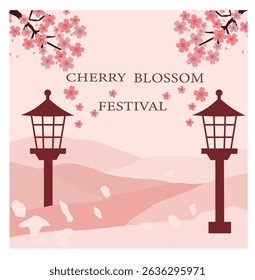 Ilustraciones vectoriales que celebran la flor de cerezo Ideal para crear carteles de festivales de primavera, tarjetas de felicitación, invitaciones a eventos y diseños de temática japonesa. Gráficos de Vector fácilmente editables