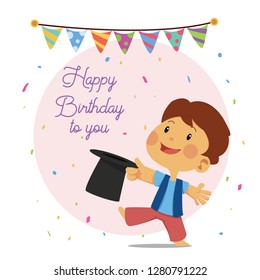 vector illustrations of character wishes you a happy birthday