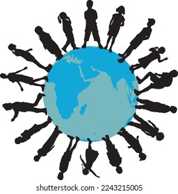 vector illustrations of children from all over our planet