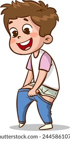  vector illustrations of children wearing clothes .children changing dresses and trousers.