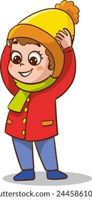 vector illustrations of children wearing clothes .children changing dresses and trousers.