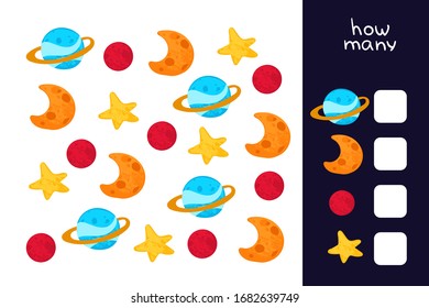 Vector illustrations for children's books. Counting. Game for Preschool Children. Educational a mathematical game. Educational game for children.