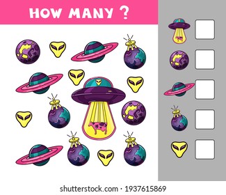 Vector illustrations for children's books. Counting. Game for Preschool Children. Educational a mathematical game. Educational game for children.