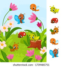 Vector illustrations for children's books. Game for Preschool Children. Educational game for children.