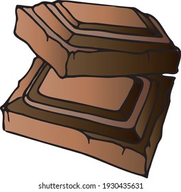 vector illustrations of chocolate slices. Hand draw