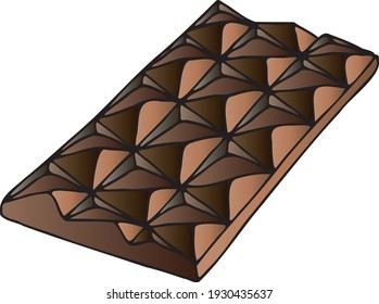 vector illustrations of chocolate slices. Hand draw
