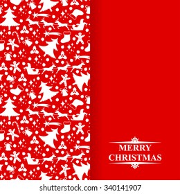 Vector illustrations of Christmas congratulatory card with decorative background