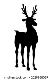 Vector illustrations of Christmas deer silhouette