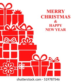 Vector illustrations of Christmas gifts card