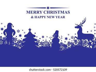 Vector illustrations of Christmas snowflakes blue banner