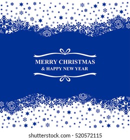 Vector illustrations of Christmas snowflakes blue card