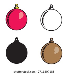 Ilustrações vetoriais de luzes de ornamento de árvore de Natal em vários estilos de design
