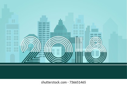 Vector illustrations City Landscape 2018