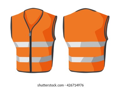Vector illustrations of clothes. Reflective vest