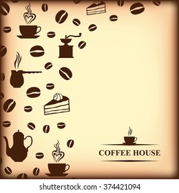 Vector illustrations of Coffee house old paper background