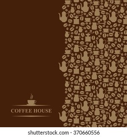 Vector illustrations of Coffee house vertical brown background