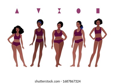 Vector Illustrations Collection Female Body Types Stock Vector Royalty Free
