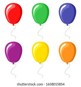 Ilustraciones vectoriales de juego de globos de color