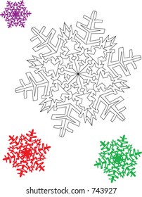Imágenes vectoriales de copos de nieve coloridos