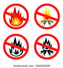 Vector illustrations of colors no fire icon
