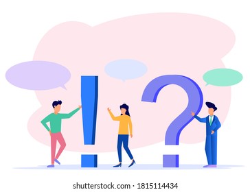 Vektorgrafiken, Concept Illustrationen zur Vorbereitung von Fragen und Antworten, Seminardiskussionen, Sitzungen oder Reden. Die Antwort auf die Frage der Metaphern - Vektor. Lösungen und Problemlösung.