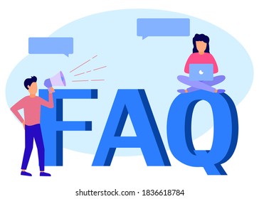 Vector illustrations, concept illustrations preparing questions and answers, seminar discussions, meetings or speeches. The answer to the question of metaphors - vector. Solutions and problem solving.