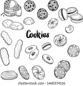 Vector illustrations of coolies set. Hand drawn style.